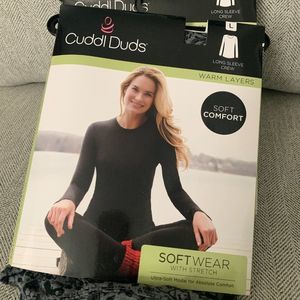 Cuddl Duds long sleeve Crew Grey Floral and Black $32 each/ best offer excepted